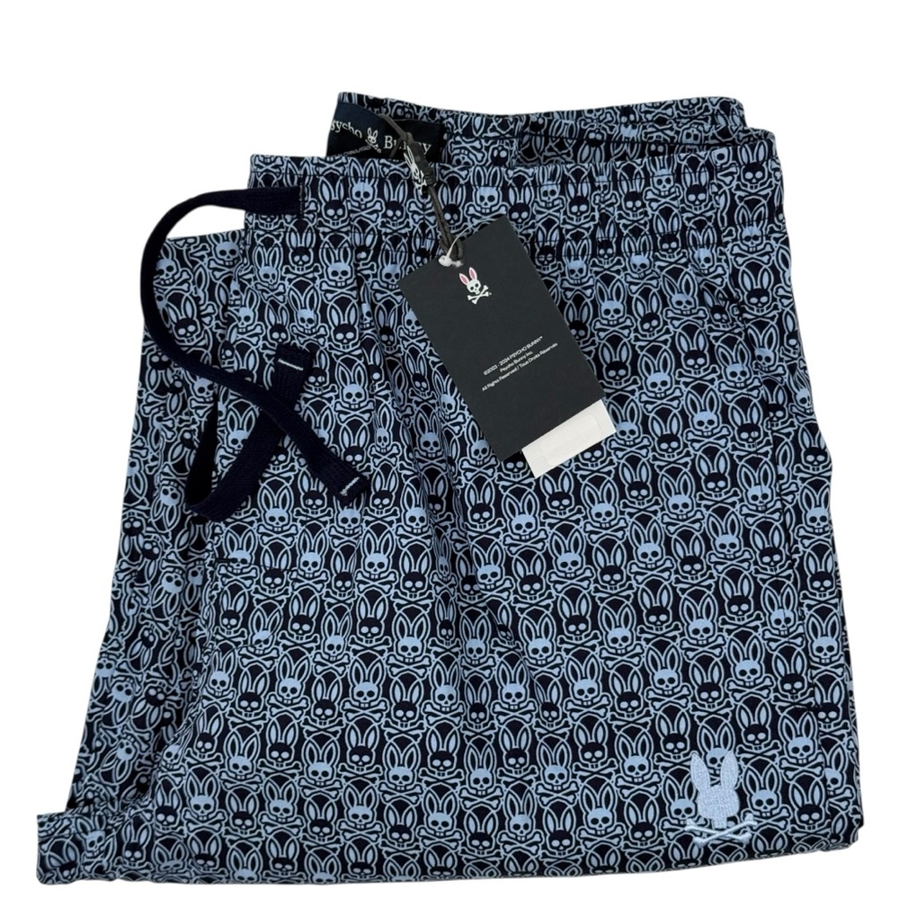 Psycho Bunny Men’s Size XL pajama lounge pants allover bunny print NWT